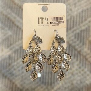 Silver Leaf Drop Earrings